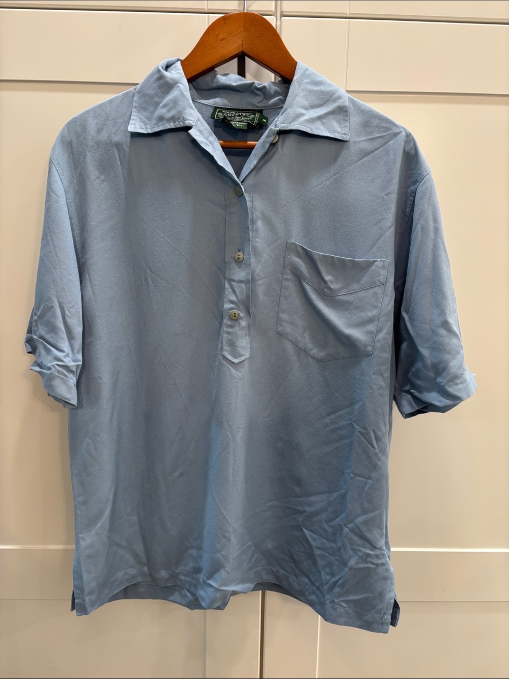 Vintage Ralph Lauren Country Light Blue Polo with Chest Pocket